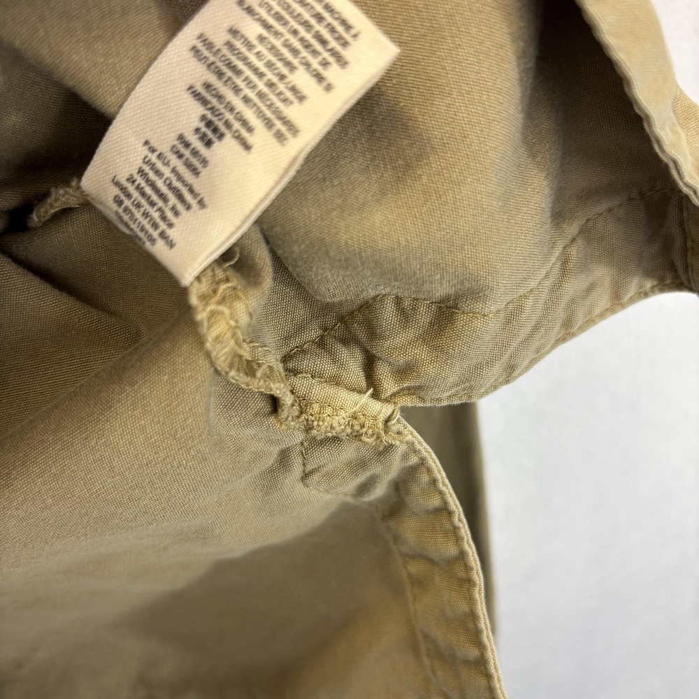 Free People Lace Up Anorak Jacket Womens Large Tan Beige Hooded Utility Cotton - Picture 6 of 10